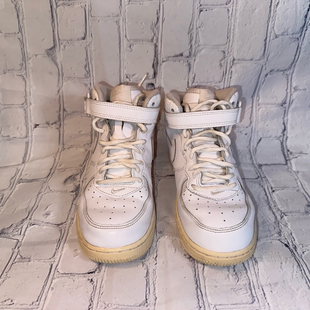 Nike Air Force 1 Mid '07 315123-111 Triple White Leather Shoes Sneaker